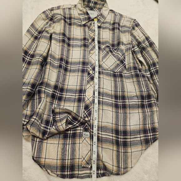 Rails Hunter Plaid Button-Down Shirt Stone Navy Fushia Size S - Picture 11 of 15